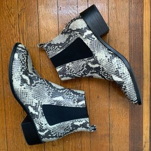 Steve Madden Snakeskin Point Toe Chelsea Bootie